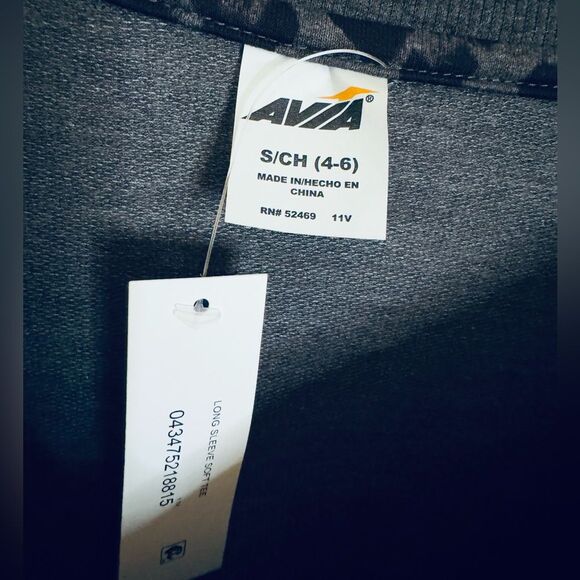 AVIA NWT black & gray leopard print longsleeve size small - Picture 4 of 8